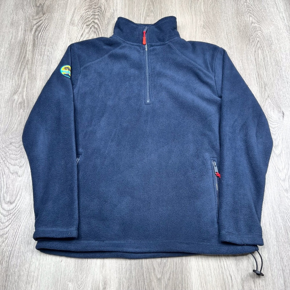 Wears Woody Bold Coastal Style 1/4 Zip Fleece Mens Sz XS Blue